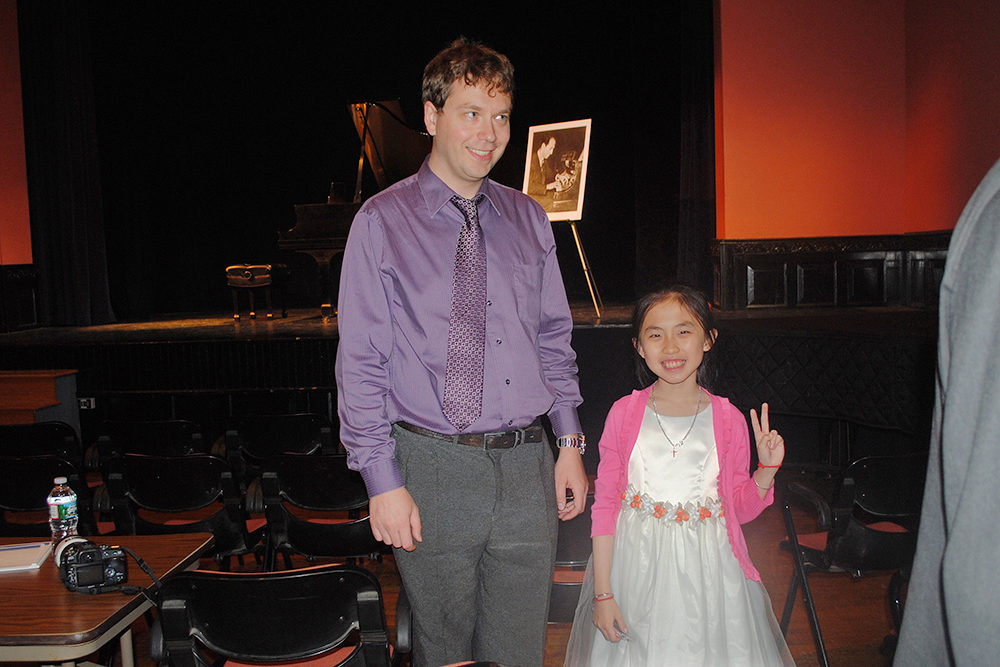 Photo Gallery of YEVGENY MOROZOV Piano Studio in Central Ney Jersey. The First Prize winner JENNIFER LIU with her piano teacher.